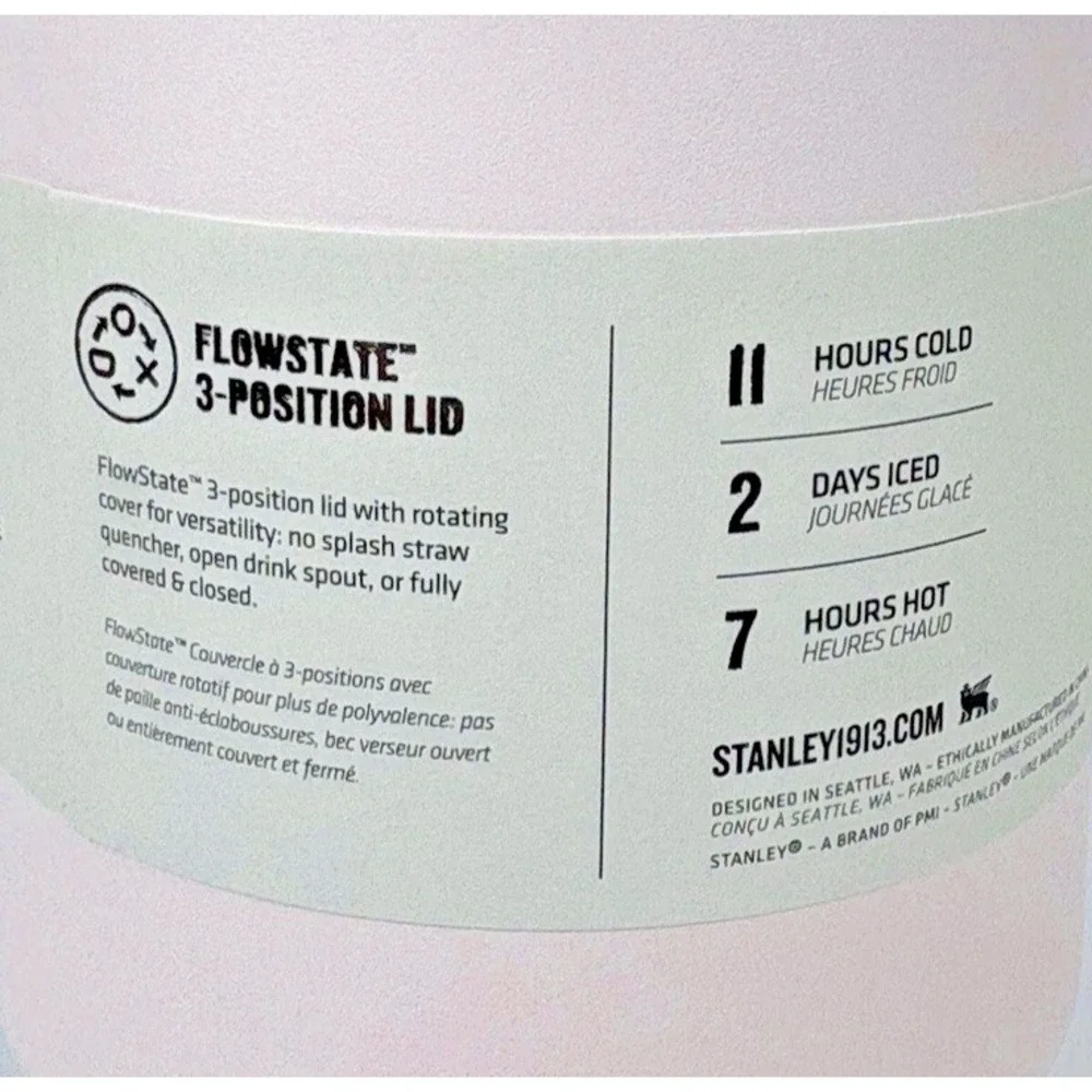 Stanley Quencher H2.0 FlowState 40oz Stainless Steel Tumbler - Rose Quartz - Picture 8 of 9